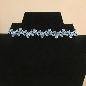 3/$15 ** Blue roses lace choker NWOT